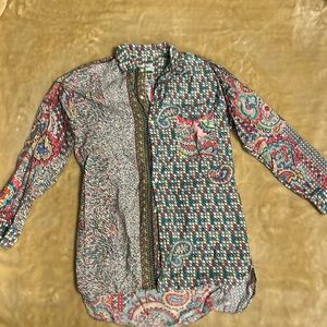 vintage serge azar paris button down top NWOT